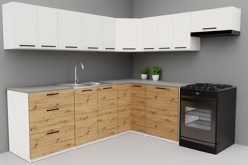 Aranżacja zestawu mebli kuchennych Esin