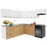 Narożny zestaw mebli kuchennych dąb artisan + biały Esin
