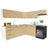 Narożny komplet mebli kuchennych dąb artisan - Esin
