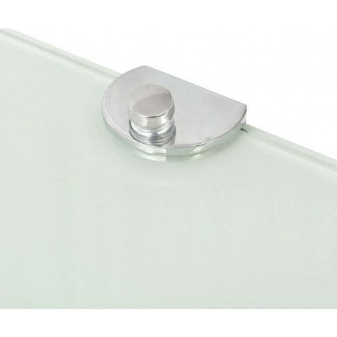 Szczegółowe zdjęcie nr 7 produktu Półka narożna z białego szkła - Gaja 2X
