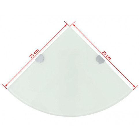 Szczegółowe zdjęcie nr 8 produktu Półka narożna z białego szkła - Gaja 2X