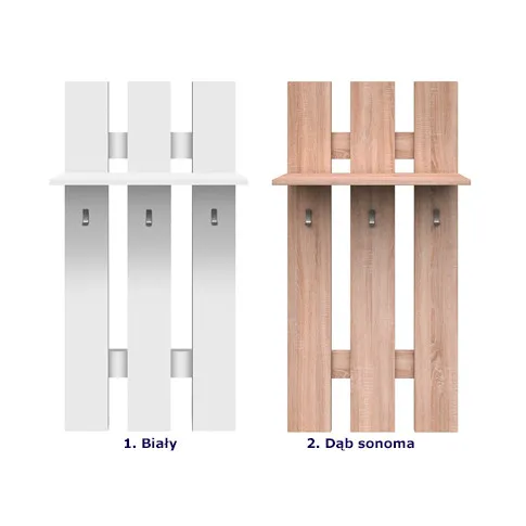 Szczegółowe zdjęcie nr 5 produktu Wieszak ścienny do przedpokoju dąb sonoma - Riza 20X