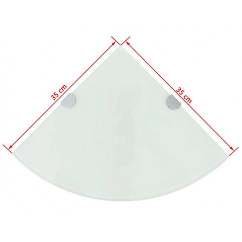 Szczegółowe zdjęcie nr 8 produktu Biała szklana półka narożna - Gaja 3X