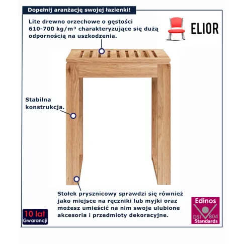 Stołek drewniany do łazienki Sitto