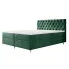 Zielone welurowe łóżko z pikowanym zagłówkiem 4 rozmiary - Sorevian