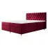 Czerwone tapicerowane welurem łóżko 4 rozmiary  - Sorevian