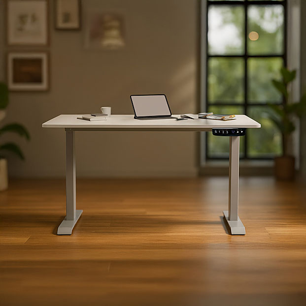 Elektryczne białe biurko Ervion