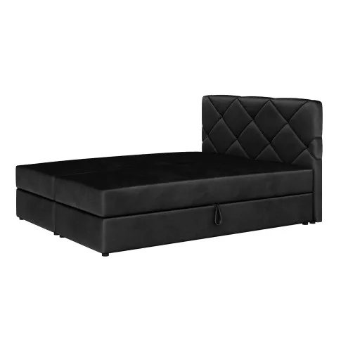 Welurowe pikowane łóżko Alvito czarny