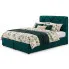 Łóżko z pikowanym zagłówkiem w kolorze morskim 4 rozmiary  - Alvito