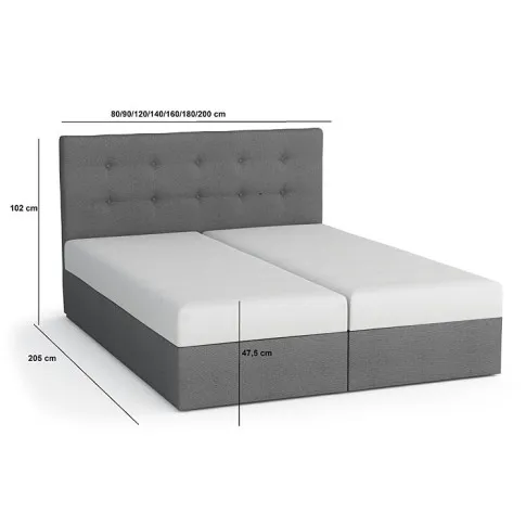 Wymiary łóżka z pojemnikiem Alvito