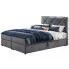 Szare welurowe łóżko kontynentalne Alvito