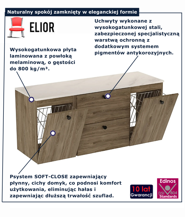 Wisząca szafka pod umywalkę w kolorze orzech + marmur Tavesi 11X