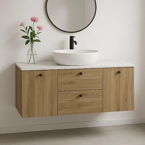 Wizualizacja wnętrza z szafką Tavesi 11X orzech marmur