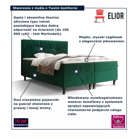 Zielone łóżko z pojemnikiem Taverox