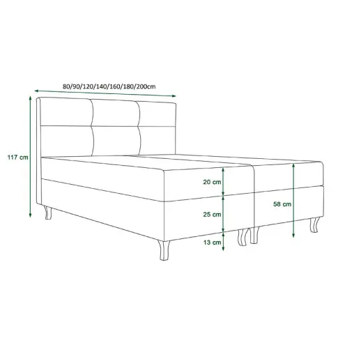 wymiary lozka Taverox