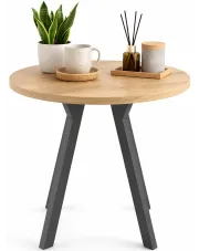 Rozkładany okrągły stół dąb artisan - Benido 3X w sklepie Edinos.pl