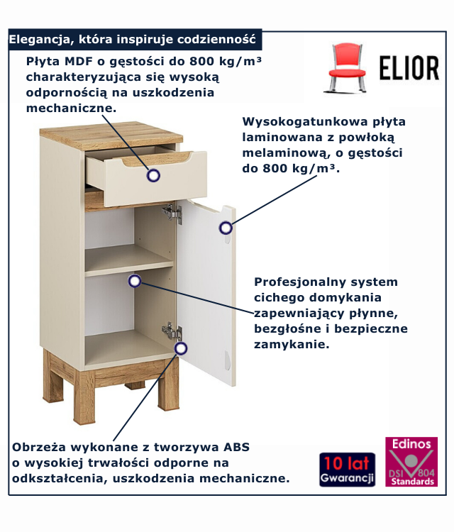 Kaszmirowa szafka do łazienki Aurore 3X