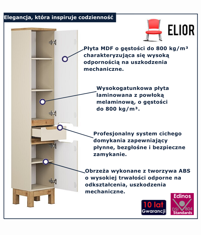 Kaszmirowy słupek łazienkowy Aurore 6X