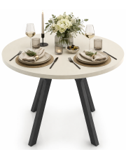 Rozkładany okrągły stół z kaszmirowym blatem - Benido 3X w sklepie Edinos.pl