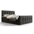 Ciemnoszare welurowe łóżko kontynentalne 6 rozmiarów - Manteris