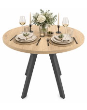 Rozkładany okrągły stół dąb artisan - Benido 4X w sklepie Edinos.pl