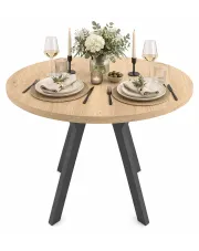 Rozkładany okrągły stół dąb artisan - Benido 4X w sklepie Edinos.pl