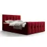 Czerwone welurowe łóżko pikowane z pojemnikiem 6 rozmiarów - Manteris