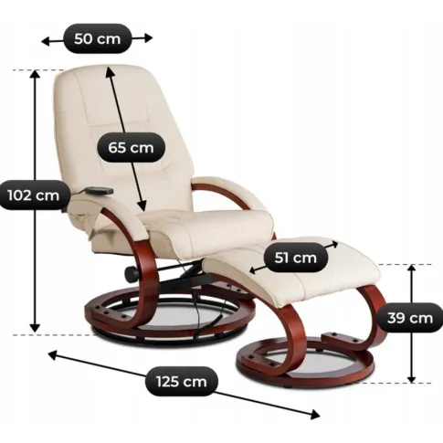 Wymiary fotela beżowego Cushy 3X