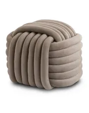 Beżowa pleciona pufa boho - Volox w sklepie Edinos.pl