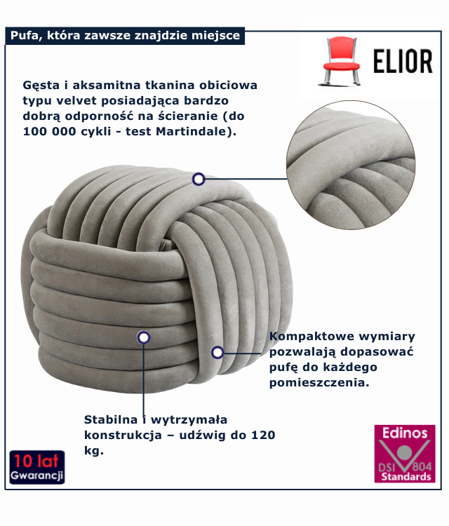 kremowa pufa do salonu