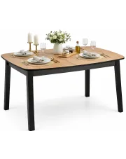 Rozkładany stół dąb aritsan + czarny - Wade w sklepie Edinos.pl