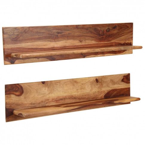 Szczegółowe zdjęcie nr 8 produktu Zestaw drewnianych półek ściennych Connor 3X - brązowy