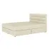 Beżowe łóżko kontynentalne z pojemnikiem 6 rozmiarów - Wallaro