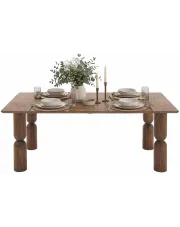 Brązowy nowoczesny stół rozkładany - Floe w sklepie Edinos.pl