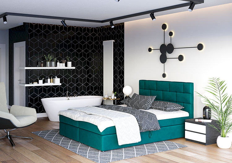 Wizualizacja wnętrza z łóżkiem Wallaro