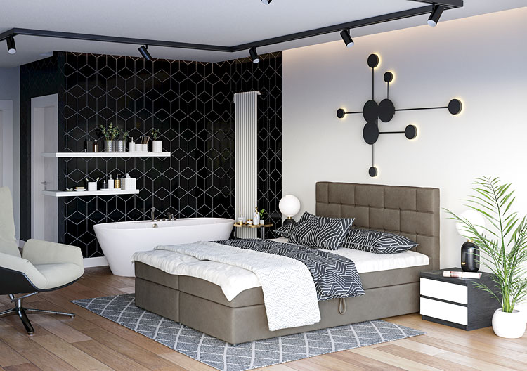 Wizualizacja wnętrza z łóżkiem Wallaro
