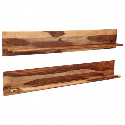 Szczegółowe zdjęcie nr 9 produktu Zestaw drewnianych półek ściennych Connor 4X - brązowy