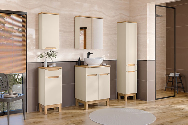 Nowoczesny zestaw kaszmirowych mebli łazienkowych Aurore