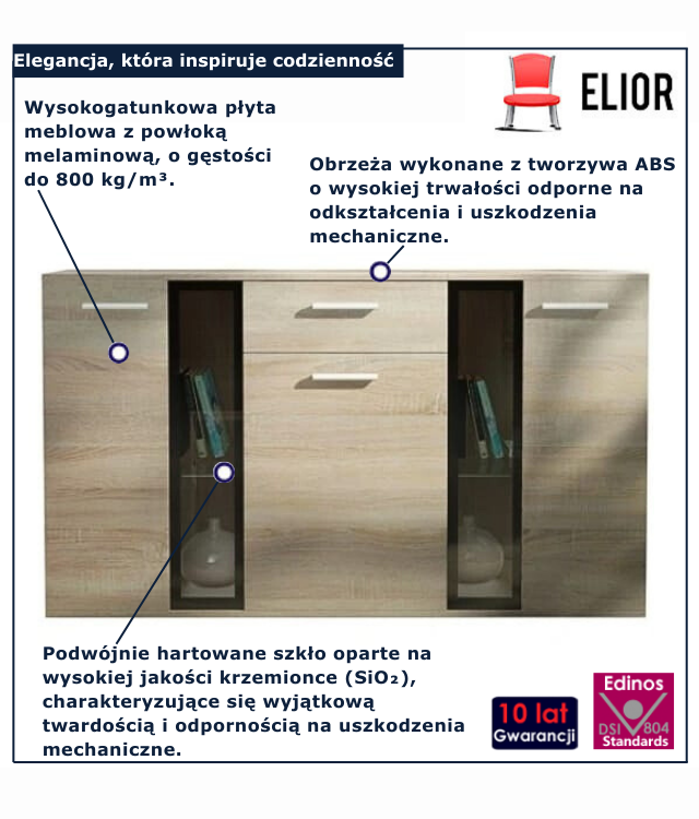 Nowoczesna komoda Melorix dąb sonoma