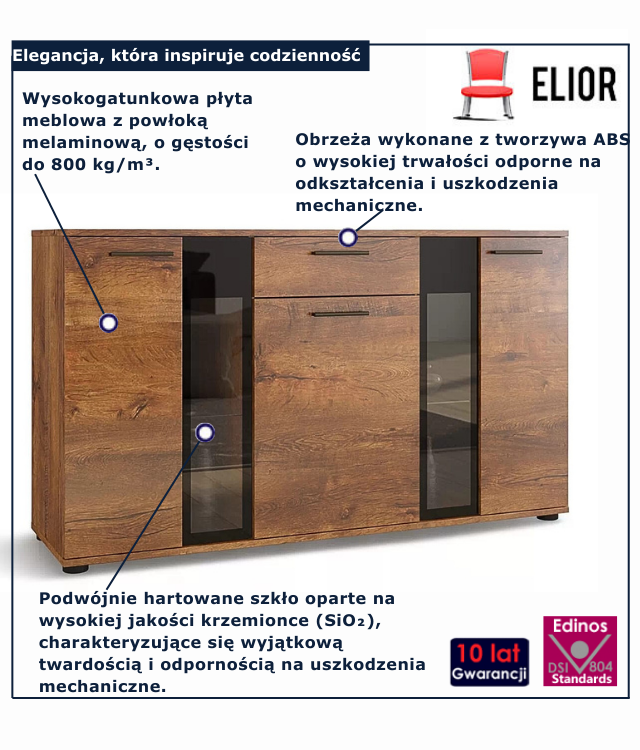 Nowoczesna komoda Melorix dąb lefaks