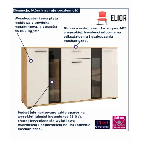 Nowoczesna komoda dąb artisan biały Melorix