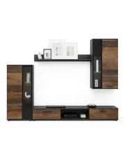 Industrialna meblościanka w kolorze starego drewna - Naverox w sklepie Edinos.pl