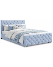 Błękitne welurowe łóżko glamour 5 rozmiarów - Lusanne  w sklepie Edinos.pl