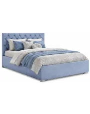 Błękitne welurowe łóżko glamour 5 rozmiarów - Lusanne  w sklepie Edinos.pl