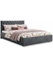 Ciemnoszare łóżko tapicerowane 3 rozmiary - Lusanne  w sklepie Edinos.pl