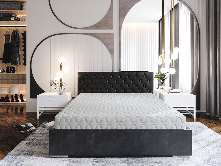 Wizualizacja wnętrza z łóżkiem Lusanne