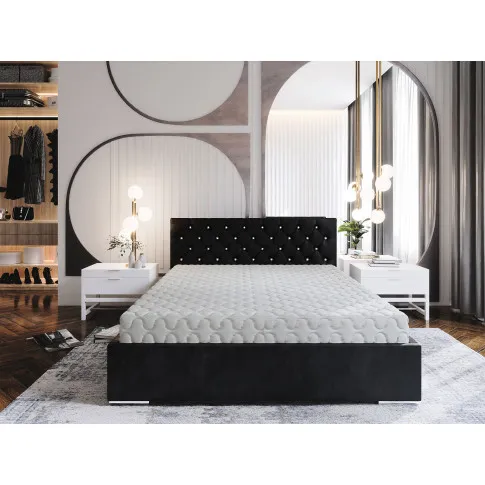 Wnetrze z czarnym lozkiem Lusanne