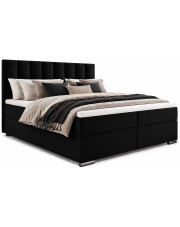 Czarne łóżko tapicerowane welurem 3 rozmiary - Zavire w sklepie Edinos.pl