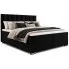Czarne łóżko tapicerowane welurem 3 rozmiary - Zavire