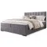 Szare welurowe łóżko kontynentalne 3 rozmiary - Zavire